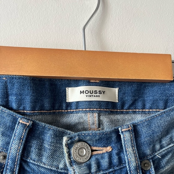 MOUSSY Vintage Distress Ripped Cropped Denim Jeans size 26 - Picture 5 of 13